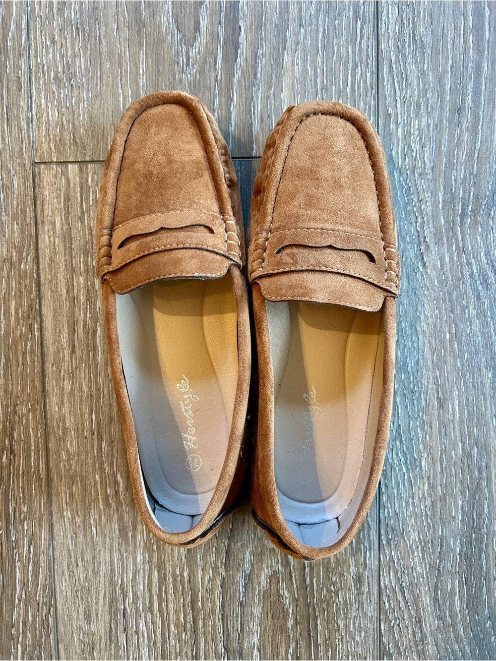 Herstyle Suede Tan Penny Loafers